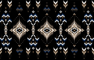 Ikat geometric folklore ornament with diamonds. Tribal ethnic 
vector texture. Seamless striped pattern in Aztec style. Folk embroidery. 
Indian, Scandinavian, Gypsy, Mexican, African rug.