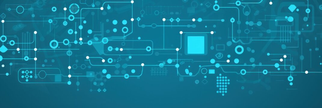 cyan smooth background with some light grey infrastructure symbols and connections technology background 