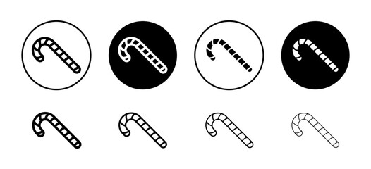 Candy Cane vector icon set collection. Candy Cane Outline flat Icon.