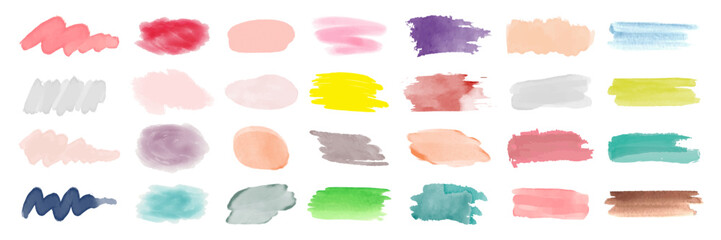 Rainbow colors watercolor paint stains vector banner backgrounds set