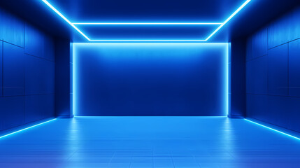 Empty room with neon lights