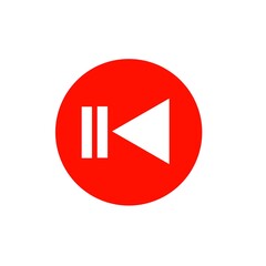 Rewind button red icon 