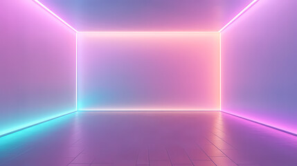 Empty room with neon lights