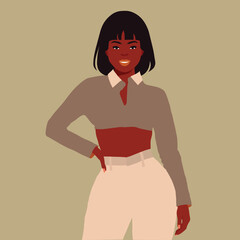 Beautiful black woman in elegant art style vector