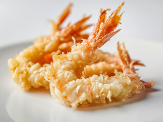 Tempura isolated on white background in minimalist style. 