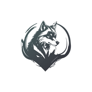 Logo vector animail wofi illustration on white background