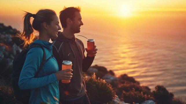 Man and Woman Standing Together Generative AI