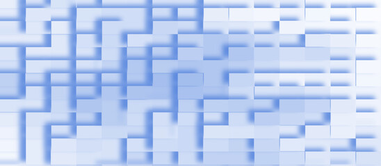 Abstract blue background of extrude style 3d blocks, Modern business concept geometric blue pattern with square shapes, Blue Blocks Wall with geometric pattern, gradient of abstract blue grid pattern.