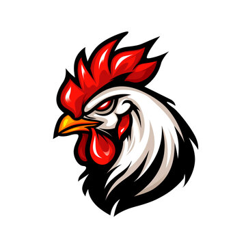 head of rooster isolated 