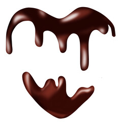 melted chocolate of heart
