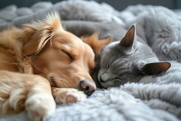 Obraz premium Dog and cat