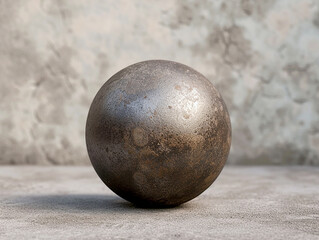 metal ball on a stone