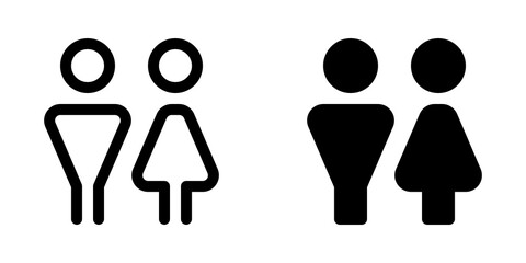 Editable couple, unisex restroom vector icon. Part of a big icon set family. Perfect for web and app interfaces, presentations, infographics, etc - obrazy, fototapety, plakaty