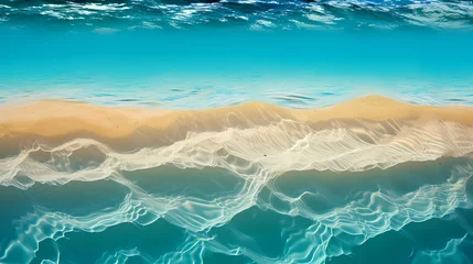 Foto op Plexiglas Aerial view of beautiful beach, simple, calm composition in clear blue © bao
