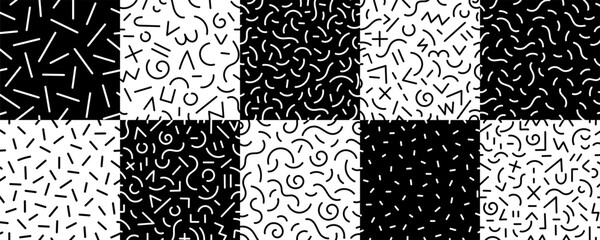 
Abstract lines seamless pattern set ,vector design element