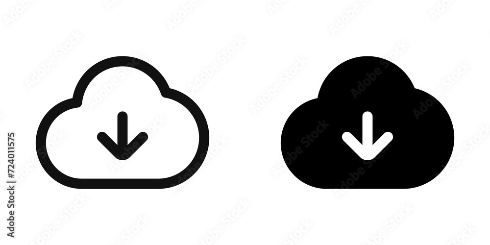 Wall mural editable vector cloud download icon. part of a big icon set family. perfect for web and app interfac
