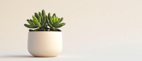 Tiny potted plant on white background