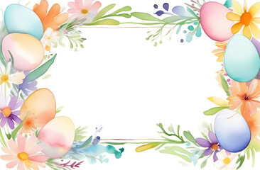 Greearing card with eggs and flowers