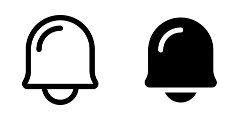 Vector notification bell icon. Black, white background. Perfect for app and web interfaces, infographics, presentations, marketing, etc.
