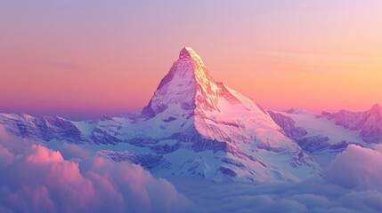 The Matterhorn in Switzerland is a popular destination for skiers and snowboarders. - obrazy, fototapety, plakaty