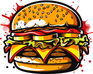 Burger Vector Graphic Compendium Vectorized Burger Design Kit