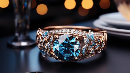 Beautiful engagement ring with diamonds UHD Wallpaper