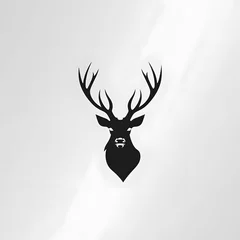 Fototapeten Elegant luxury logo deer head illustration. Simplicity, minimalist, modern logo © virza