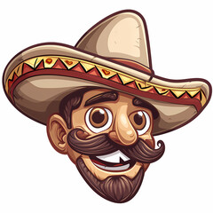 Cartoon Mexican emoticon mascot