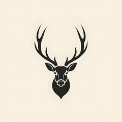 Elegant luxury logo deer head illustration. Simplicity, minimalist, modern logo