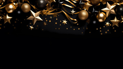 Naklejka premium Holiday decorative border, festive background with festive star decoration