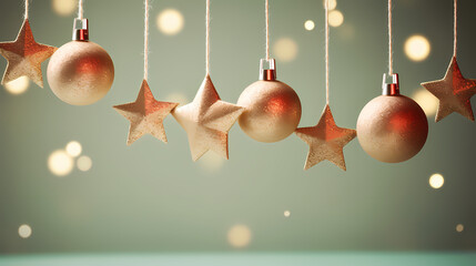 Holiday decorative border, festive background with festive star decoration
