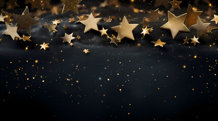 Holiday decorative border, festive background with festive star decoration