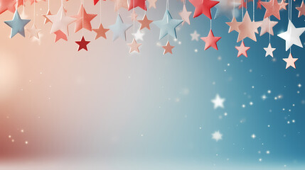 Holiday decorative border, festive background with festive star decoration