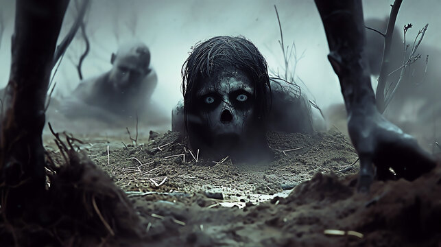 Tote, Zombies steigen aus Moor auf