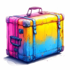 Suitcase Illustration - Design Element Generative AI