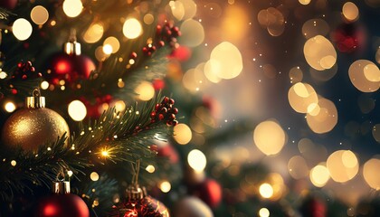 Obraz na płótnie Canvas Christmas tree lights with decorations 