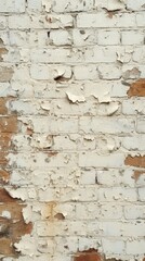 Weathered white painted brick wall texture