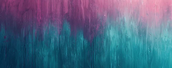 Foto op Canvas the ethereal beauty of a gradient in teal, purple, and pink, resembling the Northern Lights, accompanied by a delicate grainy texture.  © thisisforyou