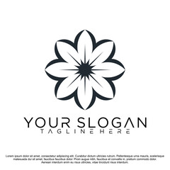 floral with flowers logo, icon template Vector illustration