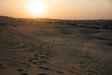 sunset in the desert