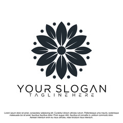 floral with flowers logo, icon template Vector illustration