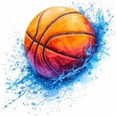 Minimalist Basketball Illustration Generative AI