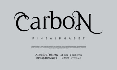 Carbon Modern minimal abstract alphabet fonts. Typography technology, electronic, movie, digital, music, future, logo creative font. vector illustration