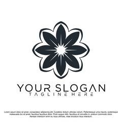 floral with flowers logo, icon template Vector illustration