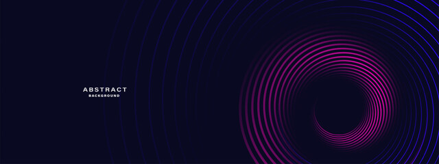 Blue abstract background with spiral shapes. Technology futuristic template. Vector illustration.