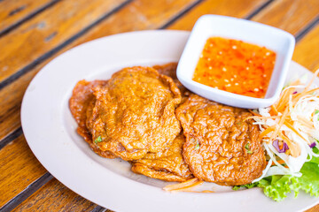 fried fish-paste balls Thai food