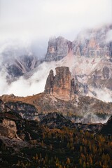 Dolomites Mountains in autumn season. Italy