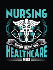 Nursing T-shirt Design Vector Template or Nurse T-shirt