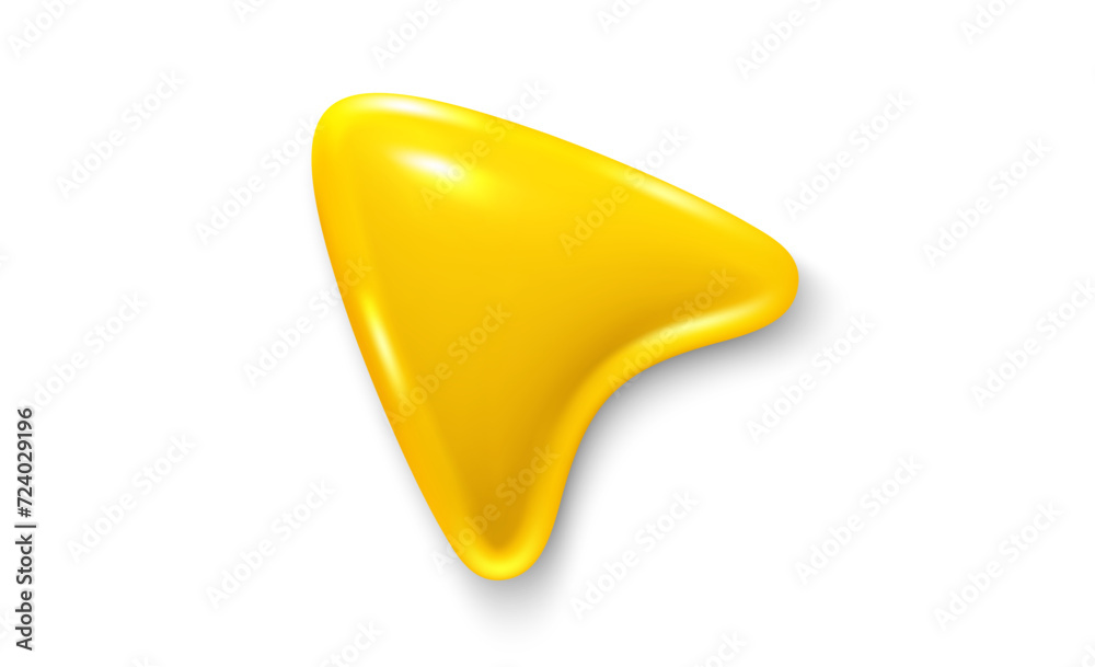 Fototapete arrow pointer, mouse cursor 3d icon. computer interface tool. click here yellow arrow. computer mous