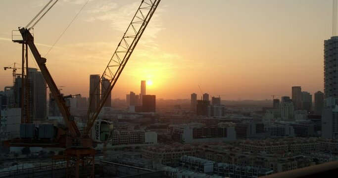 Time lapse of golden hour in Dubai